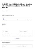 NWSA TT1 Exam 2026 &lpar;Actual Exam&rpar; Questions with verified Answers &lpar;Latest Update 2026&rpar; UPDATE&excl;