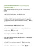 INSTRUMENT TEST 2026 Exam questions and  answers Graded A&plus; 