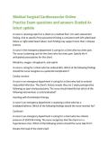 Medical Surgical Cardiovascular Online  Practice Exam questions and answers Graded A&plus;  latest update 