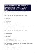 Maternal-Newborn and Women's Health Nursing - Exam 1 &lbrack;Part 1&rsqb; Questions with Answers 100&percnt; Solved