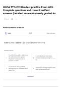 NWSA TTT-1 Written test practice Exam With Complete questions and correct verified answers &lpar;detailed answers&rpar; already graded A&plus;