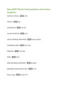 Navy NAPT Physics Exam questions and answers  Graded A&plus; 