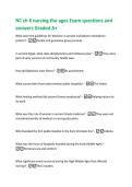 NC ch 6 nursing tho ages Exam questions and  answers Graded A&plus; 