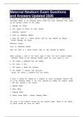 Maternal Newborn Exam Questions and Answers Updated 2026