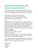 NCLEX-RN Practice Questions For 2026  questions and answers Graded A&plus; 