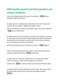 NHA baseline practice test Exam questions and  answers Graded A&plus; 