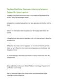 Nuclear Medicine Exam questions and answers  Graded A&plus; latest update 