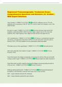 Registered Polysomnographic Technician Exam &vert;  Comprehensive Questions and Answers &vert; A&plus; Graded &vert;  With Expert Solutions