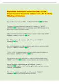 Registered Behavioral Technician &lpar;RBT&rpar; Exam &vert;  Comprehensive Questions and Answers &vert; A&plus; Graded &vert;  With Expert Solutions 