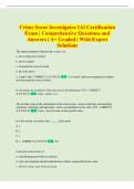 Crime Scene Investigator IAI Certification  Exam &vert; Comprehensive Questions and  Answers &vert; A&plus; Graded &vert; With Expert  Solutions 