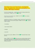 The Crime Scene and Crime Scene Investigation  Exam &vert; Comprehensive Questions and Answers &vert; A&plus;  Graded &vert; With Expert Solutions