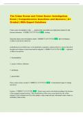 The Crime Scene and Crime Scene Investigation  Exam &vert; Comprehensive Questions and Answers &vert; A&plus;  Graded &vert; With Expert Solution