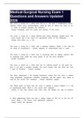 Medical-Surgical Nursing Exam 1 Questions and Answers Updated 2026