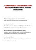 NAFA Certified Air Filter Specialist &lpar;CAFS&rpar; Exam Questions And Detailed Solutions Latest Update