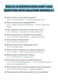 WGU D118 CERTIFICATION SCRIPT 2026 QUESTIONS WITH SOLUTIONS GRADED A&plus;