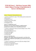 NUR 242 Exam 1 &ndash; Med-Surg Concepts &lpar;2026&rpar;  Galen College of Nursing &vert; Actual Questions &  Answers with Rationales 
