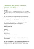 Pharmacology Exam questions and answers  Graded A&plus; latest update 