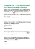 Pharm Made Easy 5&period;0 Pain and Inflammation  Exam questions and answers Graded A&plus; 