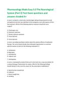 Pharmacology Made Easy 5&period;0 The Neurological  System &lpar;Part 2&rpar; Test Exam questions and  answers Graded A&plus; 