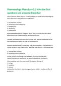 Pharmacology Made Easy 5&period;0 Infection Test  questions and answers Graded A&plus; 