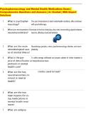 Psychopharmacology and Mental Health Medications Exam &vert;  Comprehensive Questions and Answers &vert; A&plus; Graded &vert; With Expert  Solutions 