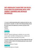 VATI GREENLIGHT EXAM PREP 206 NCLEX-STYLE PRACTICE QUESTIONS WITH 100&percnt; CORRECT ANSWERS AND DETAILED RATIONALES