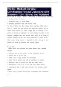 RN-BC&colon; Medical-Surgical Certification Review Questions with Answers 100&percnt; Solved and Updated