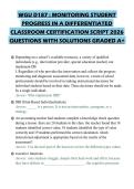 WGU D187 &colon; MONITORING STUDENT PROGRESS IN A DIFFERENTIATED CLASSROOM CERTIFICATION SCRIPT 2026 QUESTIONS WITH SOLUTIONS GRADED A&plus;