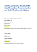 Certified Construction Manager &lpar;CCM&rpar; Exam&vert; Actual Exam Complete Questions And Verified Solutions Latest Update