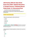 USA Hockey Officials Open Book Exam Prep 2026 &vert; Updated Questions & Verified Answers &vert; Rulebook-Based Study Guide &vert; A&plus; Guaranteed Pass