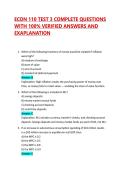 ECON 110 TEST 3 COMPLETE QUESTIONS WITH 100&percnt; VERIFIED ANSWERS AND EXAPLANATION