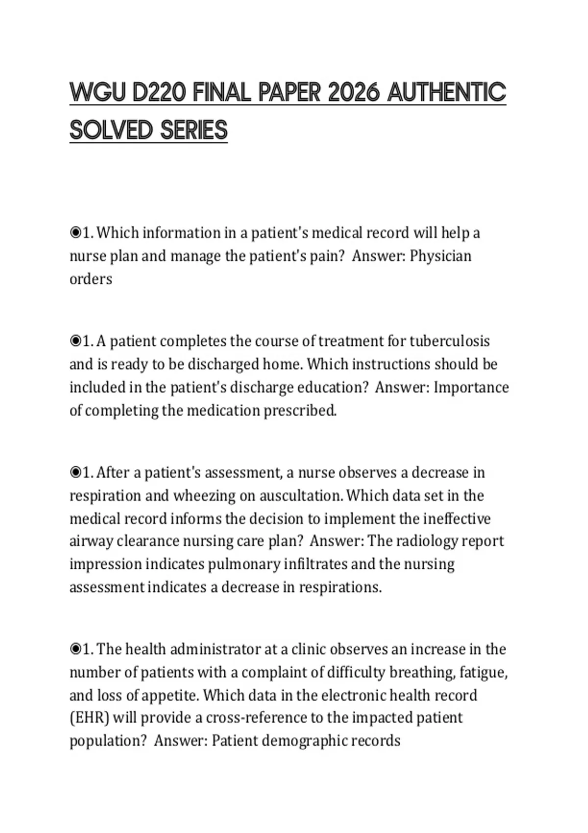 D220 WGU D220 FINAL PAPER 2026 AUTHENTIC SOLVED SERIES - WGU D220 - Stuvia US