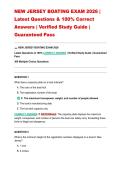 NEW JERSEY BOATING EXAM 2026 &vert; Latest Questions & 100&percnt; Correct Answers &vert; Verified Study Guide &vert; Guaranteed Pass