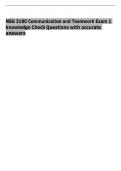 NSG 3180 Communication and Teamwork Exam 1  knowledge Check Questions with accurate  answers