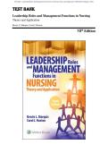 Test Bank - Leadership Roles and Management Functions in Nursing&colon; Theory and Application 10th Edition &lpar;Marquis&comma; 2021&rpar; Chapter 1-25 &vert; All Chapters with Answers and Rationales 