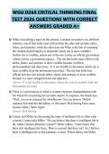 WGU D265 CRITICAL THINKING FINAL TEST 2026 QUESTIONS WITH CORRECT ANSWERS GRADED A&plus;