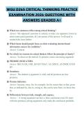 WGU D265 CRITICAL THINKING PRACTICE EXAMINATION 2026 QUESTIONS WITH ANSWERS GRADED A&plus;