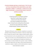 ENGINE REPAIR MICHIGAN MECHANIC TEST EXAM &ndash;  ACTUAL EXAM PRACTICE QUESTIONS AND 100&percnt;  VERIFIED CORRECT ANSWERS &vert; COMPLETE EXAM  PREP TESTBANK &vert; GUARANTEED PASS &vert; INSTANT  DOWNLOAD PDF 