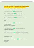 Critical Care Exam &vert; Comprehensive Questions and  Answers &vert; A&plus; Graded &vert; With Expert Solutions