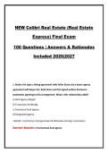 NEW Colibri Real Estate &lpar;Real Estate Express&rpar; Final Exam 100 Questions &vert; Answers & Rationales Included 2026&vert;2027