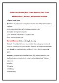 Colibri Real Estate &lpar;Real Estate Express&rpar; Final Exam 100 Questions &vert; Answers & Rationales Included