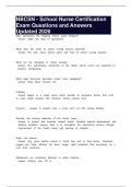NBCSN - School Nurse Certification Exam Questions and Answers Updated 2026