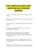 CCHP COMPLETE EXAM STUDY  QUESTIONS WITH VERIFIED  ANSWERS
