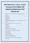 EMT AAOS Section 7&colon; Trauma &ndash; Practice Examination&vert; WITH CORRECT AND VERRIFIED ANSWERS 2026 LATEST UPDATED TEST