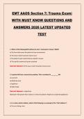 EMT AAOS Section 7&colon; Trauma Exam&vert; WITH MUST KNOW QUESTIONS AND ANSWERS 2026 LATEST UPDATED TEST