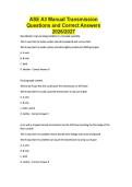 ASE A3 Manual Transmission Questions and Correct Answers 2026&sol;2027