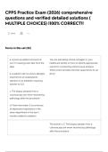 CPPS Practice Exam Questions & Answers &vert; 100&percnt; Verified solutions &vert;Questions with Correct Answers