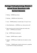 Portage Pathophysiology Module 1 Actual Exam Questions with  Correct Answers
