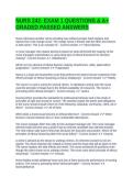 NURS 242- EXAM 1 QUESTIONS & A&plus; GRADED PASSED ANSWERS