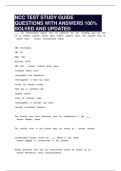 NCC TEST STUDY GUIDE QUESTIONS WITH ANSWERS 100&percnt; SOLVED AND UPDATED
